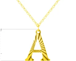 Złoty naszyjnik, ankier - litera A