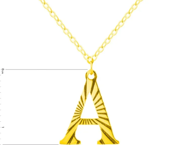 Złoty naszyjnik, ankier - litera A