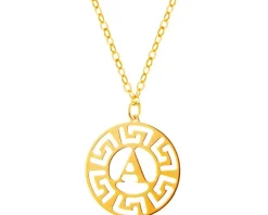 Złoty naszyjnik, ankier - litera A