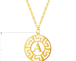 Złoty naszyjnik, ankier - litera A