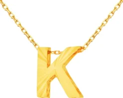 Złoty naszyjnik, ankier - litera K