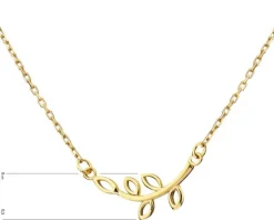 Złoty naszyjnik, ankier - liście