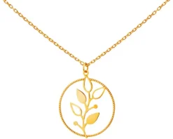 Złoty naszyjnik, ankier - liście