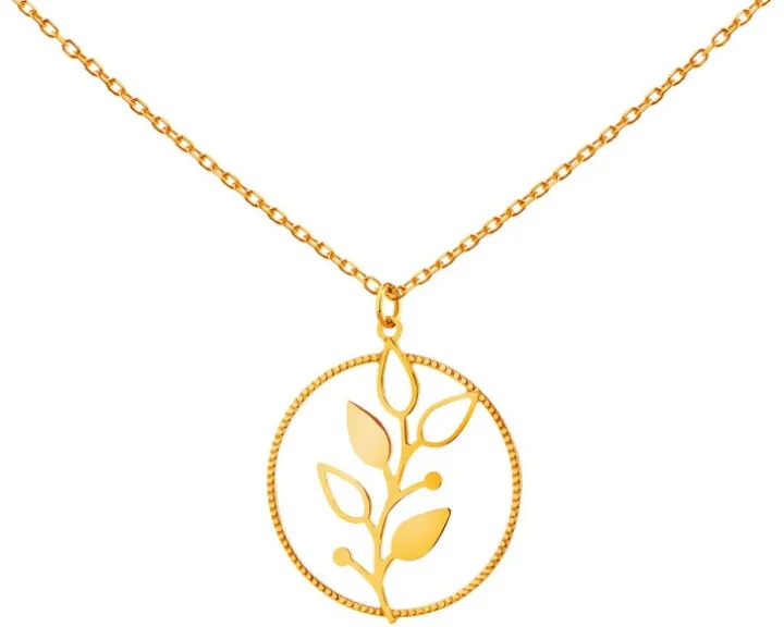 Złoty naszyjnik, ankier - liście