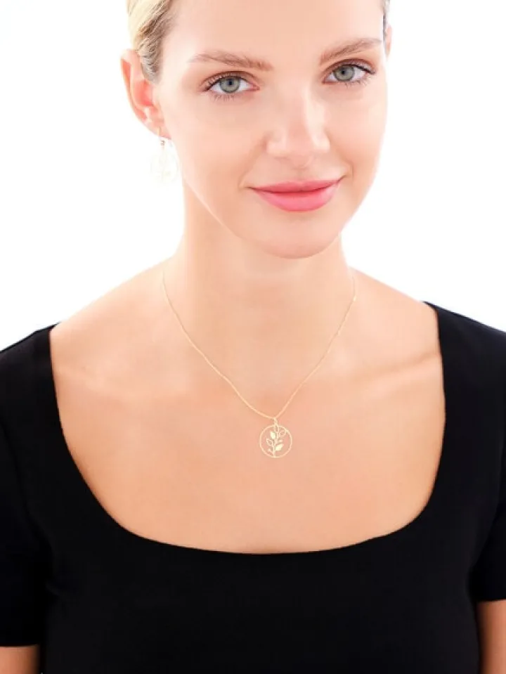 Złoty naszyjnik, ankier - liście