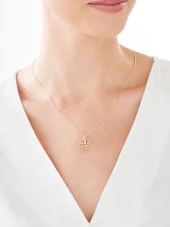 Złoty naszyjnik, ankier - monstera