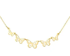 Złoty naszyjnik, ankier - motyle