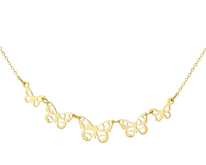Złoty naszyjnik, ankier - motyle