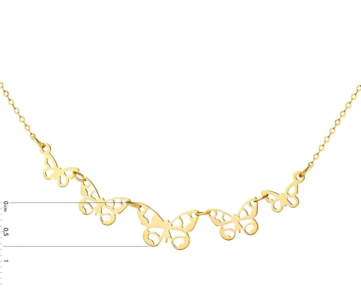 Złoty naszyjnik, ankier - motyle