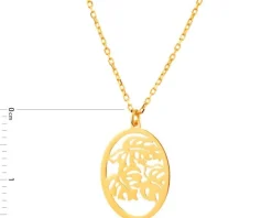 Złoty naszyjnik, ankier - monstera