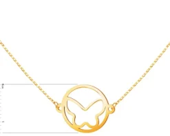 Złoty naszyjnik, ankier - motyl