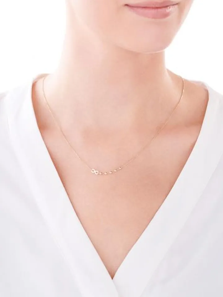 Złoty naszyjnik, ankier - nieskończoność, kulki