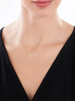 Złoty naszyjnik, ankier - nieskończoność, serca