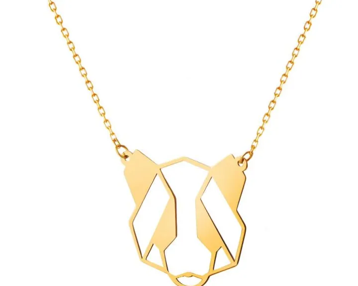 Złoty naszyjnik, ankier - niedźwiedź