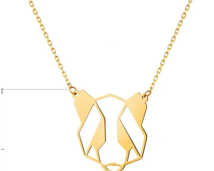 Złoty naszyjnik, ankier - niedźwiedź