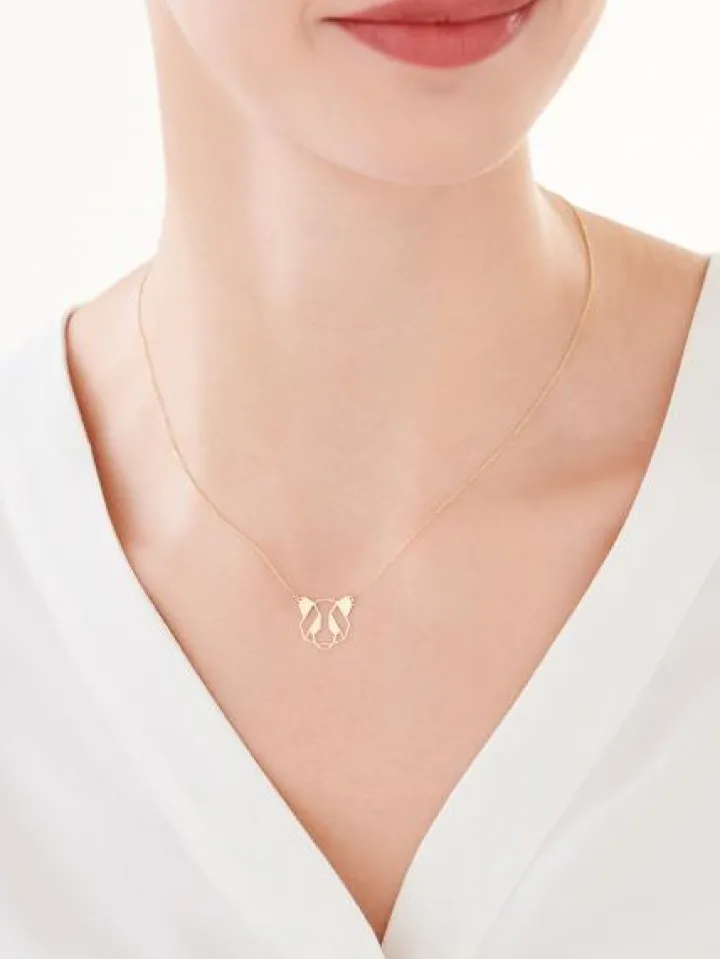 Złoty naszyjnik, ankier - niedźwiedź