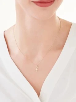 Złoty naszyjnik, ankier - piesek, pudelek