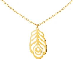 Złoty naszyjnik, ankier - piórko