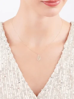 Złoty naszyjnik, ankier - piórko