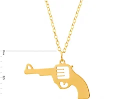 Złoty naszyjnik, ankier - pistolet