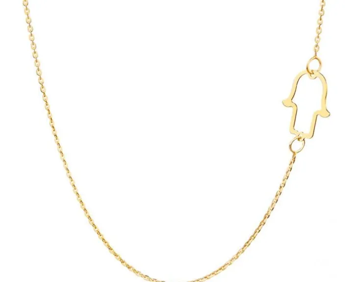 Złoty naszyjnik, ankier - ręka Fatimy