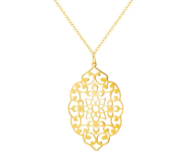 Złoty naszyjnik, ankier - rozeta