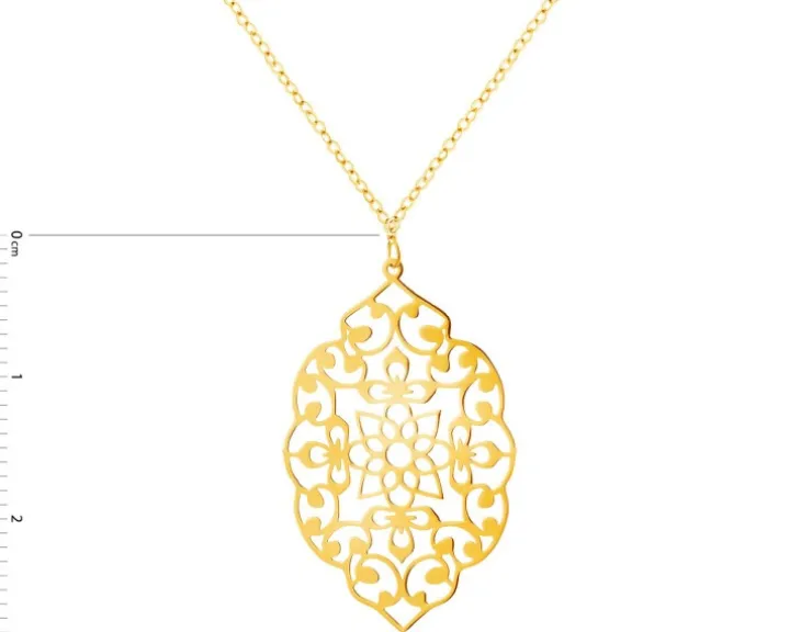 Złoty naszyjnik, ankier - rozeta