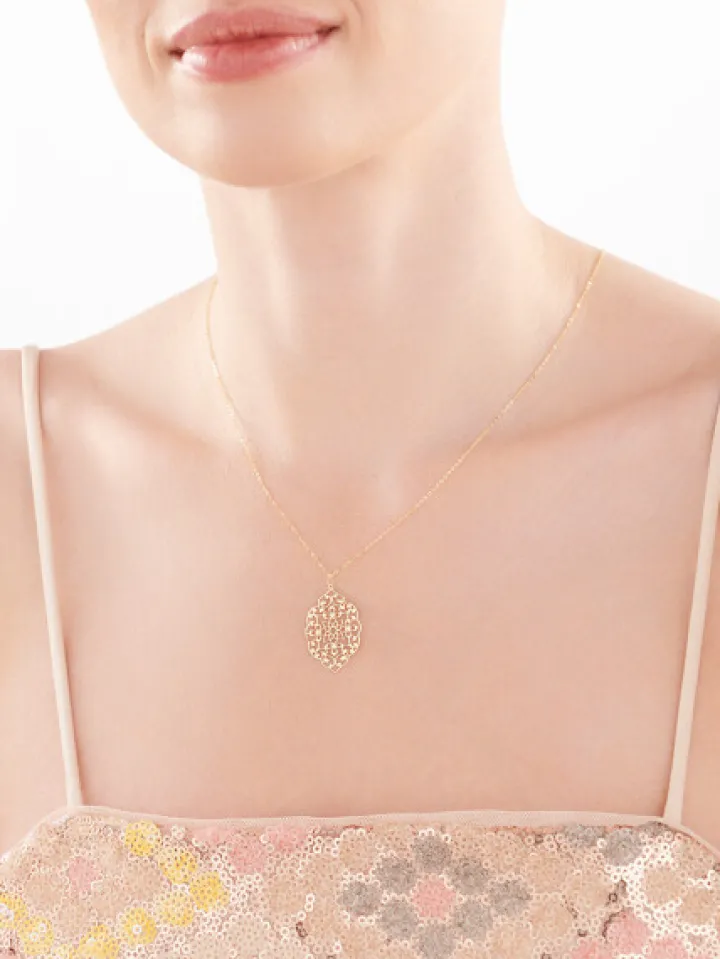 Złoty naszyjnik, ankier - rozeta