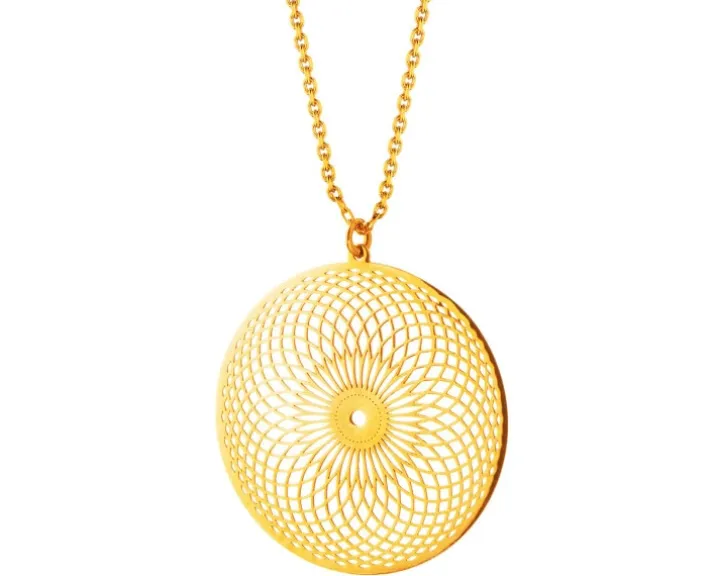 Złoty naszyjnik, ankier - rozeta