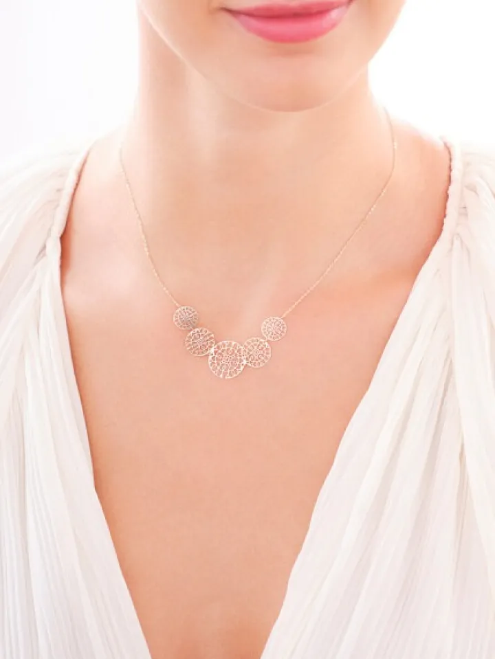 Złoty naszyjnik, ankier - rozety