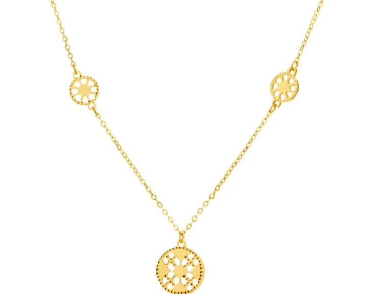 Złoty naszyjnik, ankier - rozety