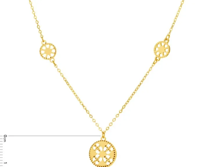 Złoty naszyjnik, ankier - rozety