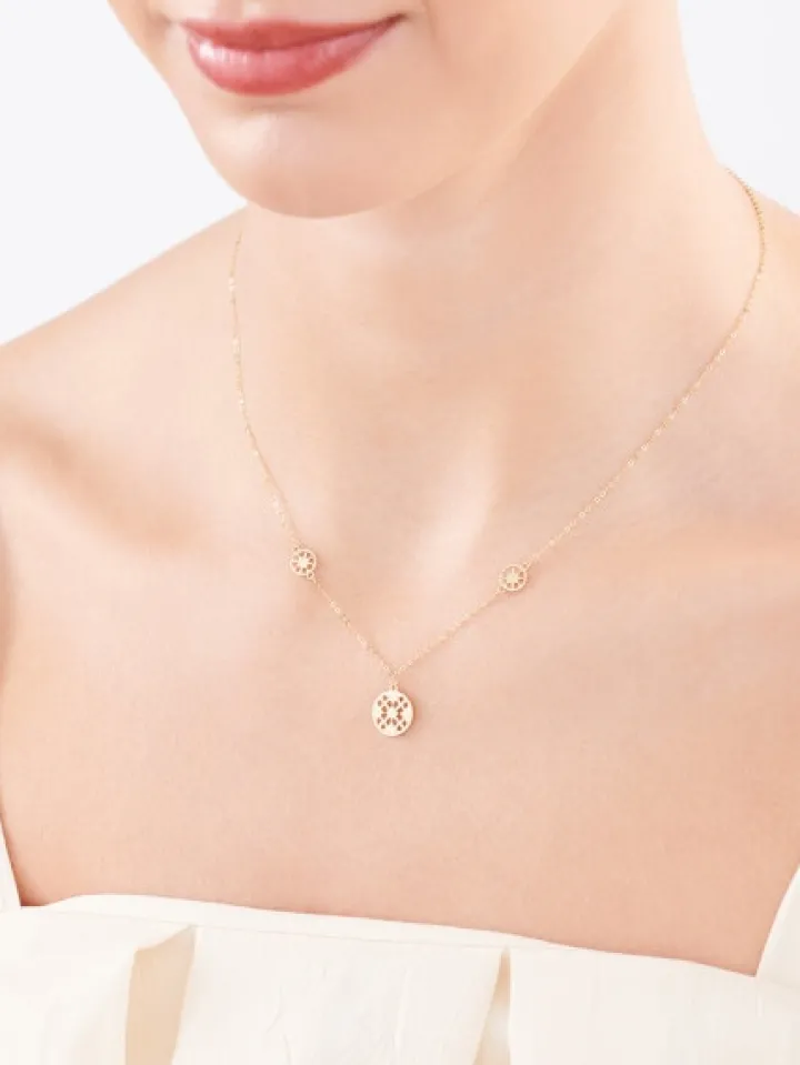 Złoty naszyjnik, ankier - rozety