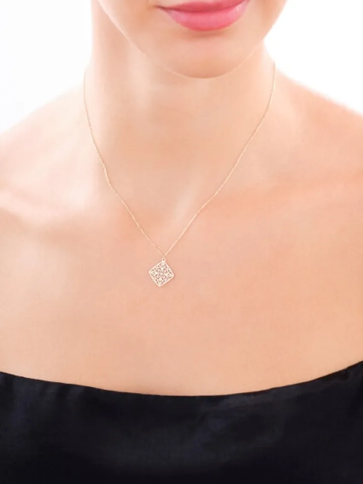 Złoty naszyjnik, ankier - rozeta