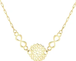 Złoty naszyjnik, ankier - rozeta, nieskończoności