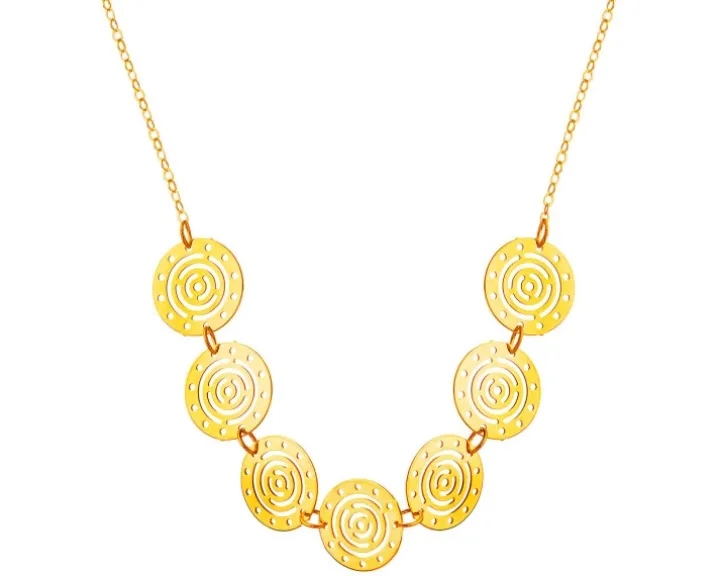 Złoty naszyjnik, ankier - rozety