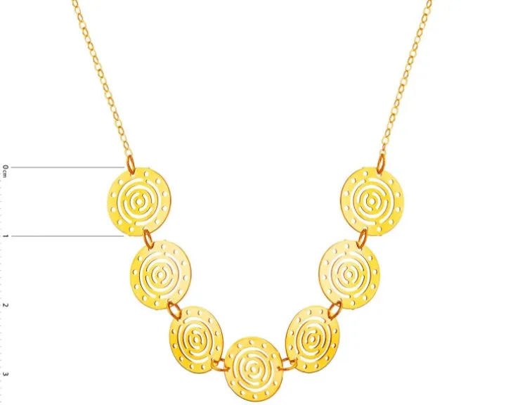 Złoty naszyjnik, ankier - rozety