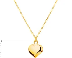 Złoty naszyjnik, ankier - serce