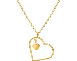 Złoty naszyjnik, ankier - serca