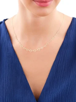 Złoty naszyjnik, ankier - serca