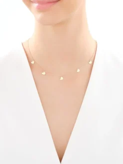 Złoty naszyjnik, ankier - serca