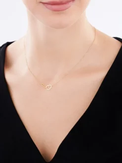 Złoty naszyjnik, ankier - serce