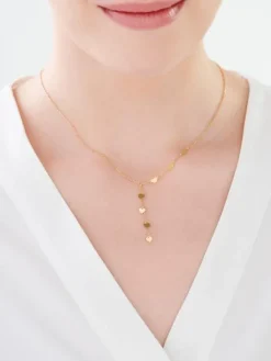 Złoty naszyjnik, ankier - serca