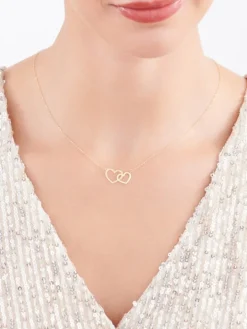 Złoty naszyjnik, ankier - serca