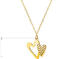 Złoty naszyjnik, ankier - serca