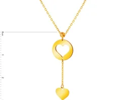 Złoty naszyjnik, ankier - serca