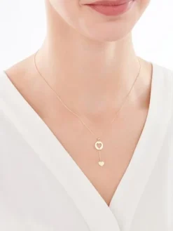 Złoty naszyjnik, ankier - serca