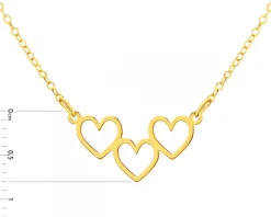Złoty naszyjnik, ankier - serca