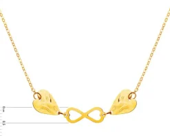 Złoty naszyjnik, ankier - serca, nieskończoność