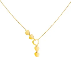 Złoty naszyjnik, ankier - serca